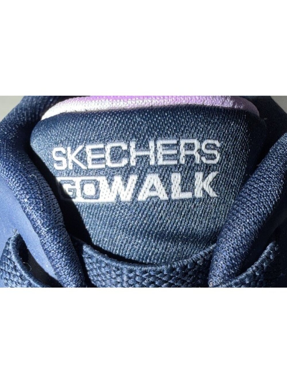 Skechers Air Cooled Goga Mat Shoes Navy Blue/Purple Go Walk  ~ Women’s Size 8 - Picture 7 of 11